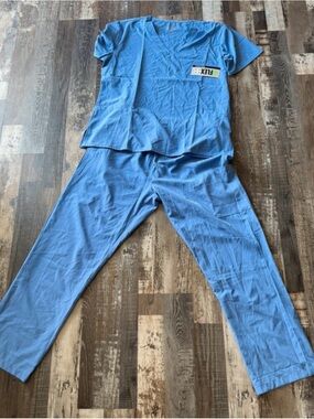 Classic Straight Leg Medical Scrub Pants — Blue